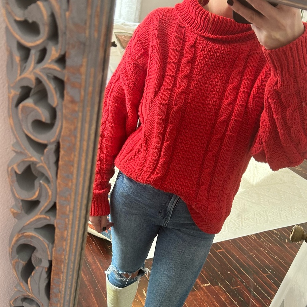 Red Turtleneck Sweater
